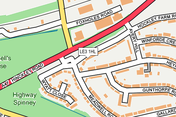 LE3 1HL map - OS OpenMap – Local (Ordnance Survey)