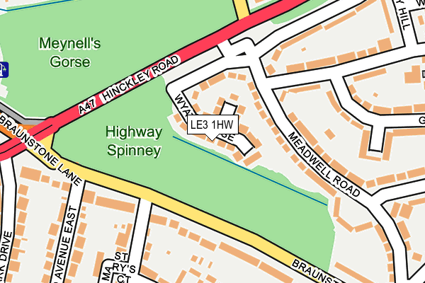 LE3 1HW map - OS OpenMap – Local (Ordnance Survey)