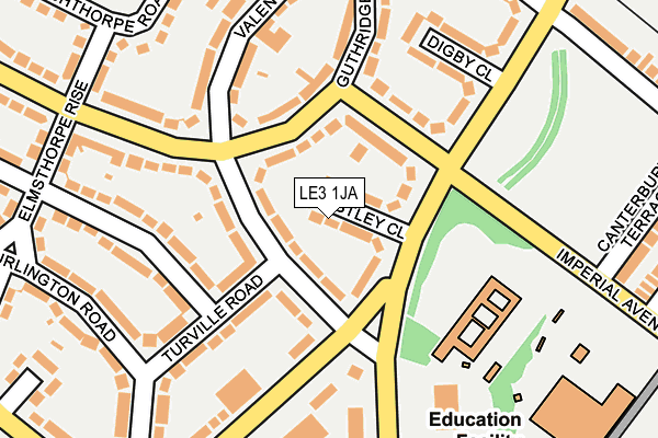 LE3 1JA map - OS OpenMap – Local (Ordnance Survey)