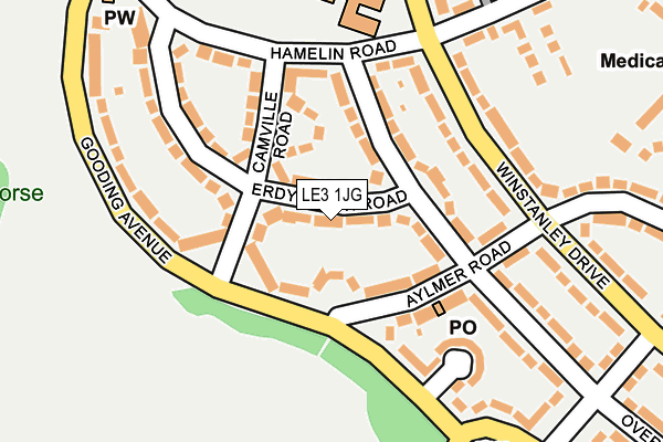 LE3 1JG map - OS OpenMap – Local (Ordnance Survey)