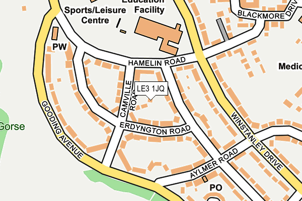 LE3 1JQ map - OS OpenMap – Local (Ordnance Survey)
