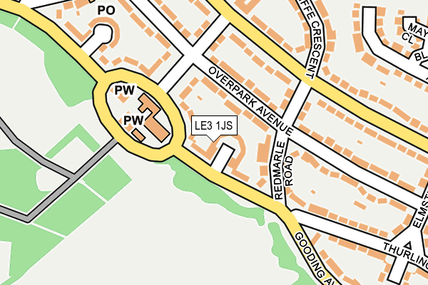 LE3 1JS map - OS OpenMap – Local (Ordnance Survey)