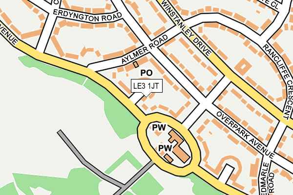 LE3 1JT map - OS OpenMap – Local (Ordnance Survey)