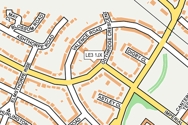 LE3 1JX map - OS OpenMap – Local (Ordnance Survey)