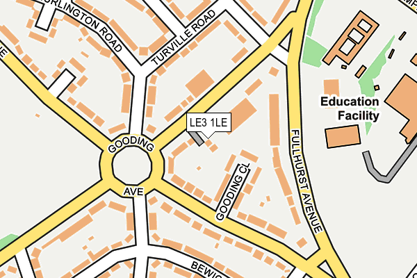 LE3 1LE map - OS OpenMap – Local (Ordnance Survey)