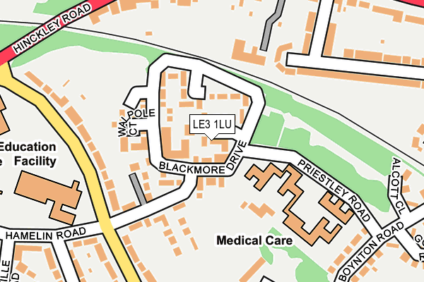 LE3 1LU map - OS OpenMap – Local (Ordnance Survey)