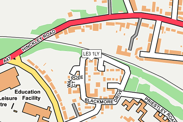 LE3 1LY map - OS OpenMap – Local (Ordnance Survey)