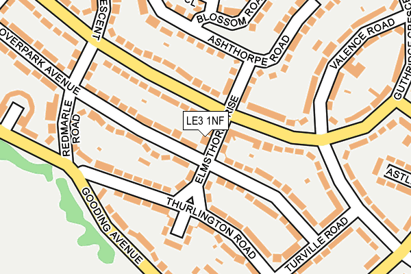 LE3 1NF map - OS OpenMap – Local (Ordnance Survey)