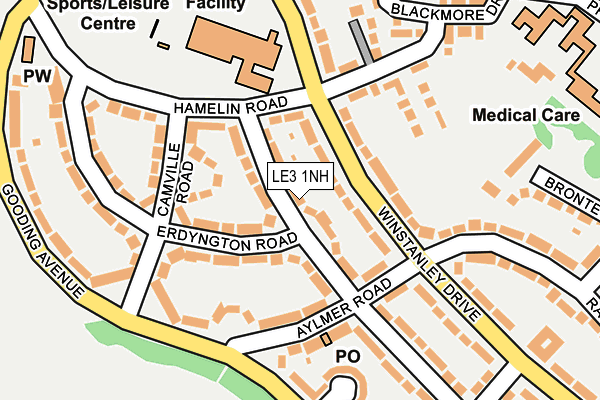 LE3 1NH map - OS OpenMap – Local (Ordnance Survey)