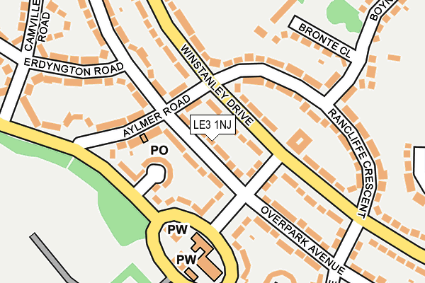 LE3 1NJ map - OS OpenMap – Local (Ordnance Survey)