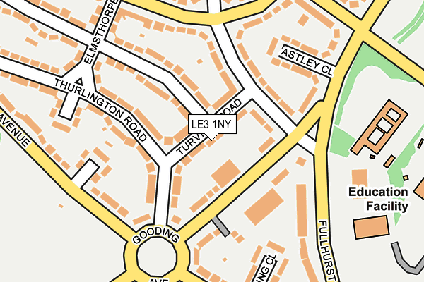 LE3 1NY map - OS OpenMap – Local (Ordnance Survey)