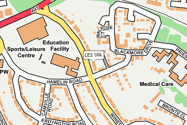 LE3 1PA map - OS OpenMap – Local (Ordnance Survey)