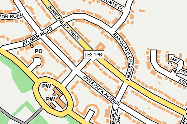 LE3 1PB map - OS OpenMap – Local (Ordnance Survey)