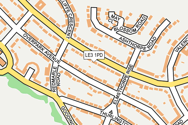 LE3 1PD map - OS OpenMap – Local (Ordnance Survey)