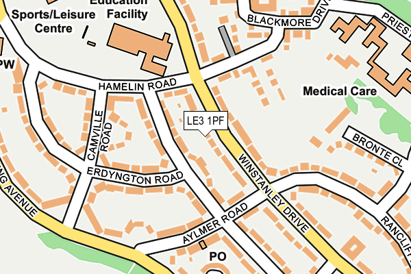 LE3 1PF map - OS OpenMap – Local (Ordnance Survey)