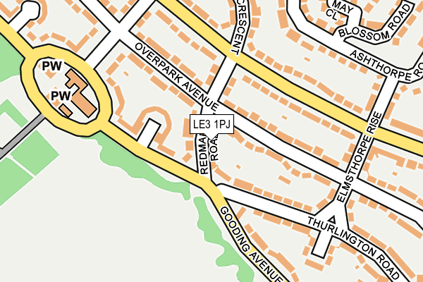 LE3 1PJ map - OS OpenMap – Local (Ordnance Survey)