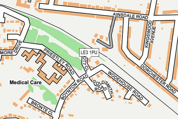 LE3 1PU map - OS OpenMap – Local (Ordnance Survey)