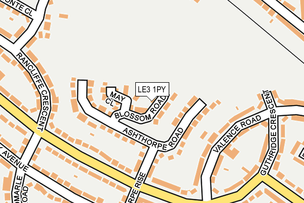 LE3 1PY map - OS OpenMap – Local (Ordnance Survey)