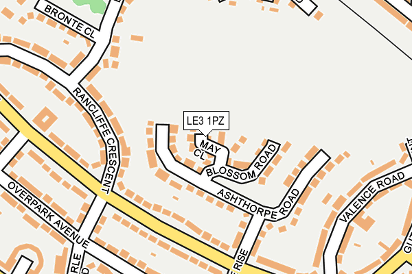 LE3 1PZ map - OS OpenMap – Local (Ordnance Survey)