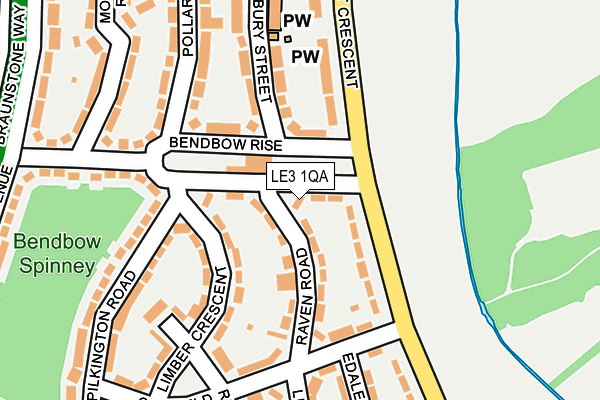 LE3 1QA map - OS OpenMap – Local (Ordnance Survey)