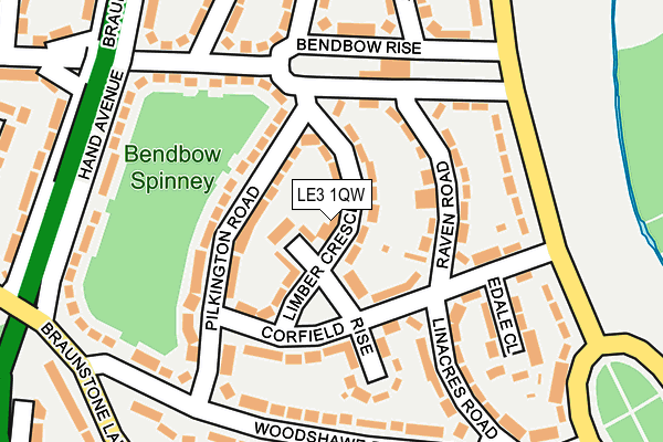 LE3 1QW map - OS OpenMap – Local (Ordnance Survey)