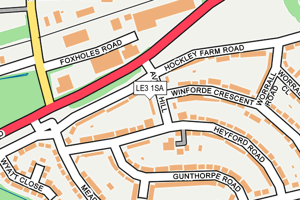 LE3 1SA map - OS OpenMap – Local (Ordnance Survey)
