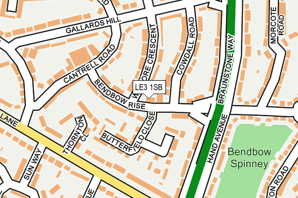 LE3 1SB map - OS OpenMap – Local (Ordnance Survey)