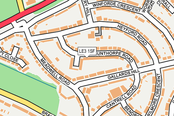 LE3 1SF map - OS OpenMap – Local (Ordnance Survey)