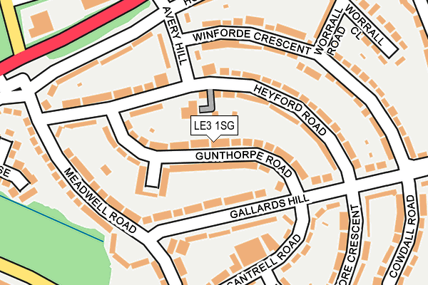 LE3 1SG map - OS OpenMap – Local (Ordnance Survey)