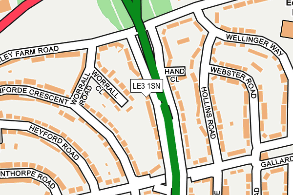 LE3 1SN map - OS OpenMap – Local (Ordnance Survey)