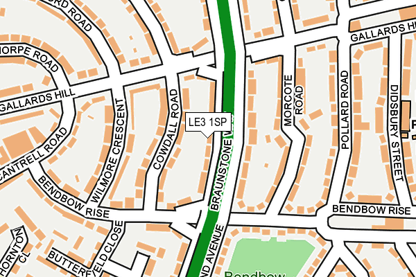 LE3 1SP map - OS OpenMap – Local (Ordnance Survey)
