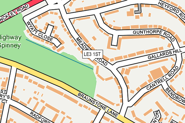 LE3 1ST map - OS OpenMap – Local (Ordnance Survey)