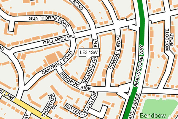 LE3 1SW map - OS OpenMap – Local (Ordnance Survey)