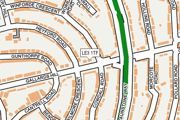 LE3 1TF map - OS OpenMap – Local (Ordnance Survey)