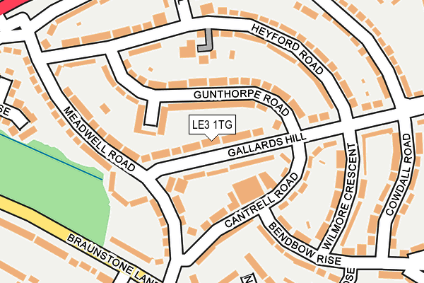 LE3 1TG map - OS OpenMap – Local (Ordnance Survey)