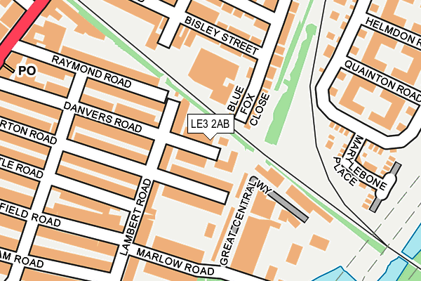 LE3 2AB map - OS OpenMap – Local (Ordnance Survey)