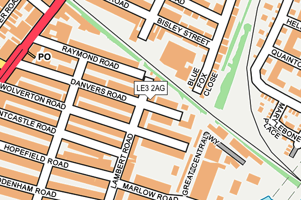 LE3 2AG map - OS OpenMap – Local (Ordnance Survey)