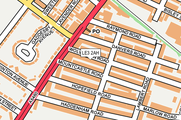 LE3 2AH map - OS OpenMap – Local (Ordnance Survey)