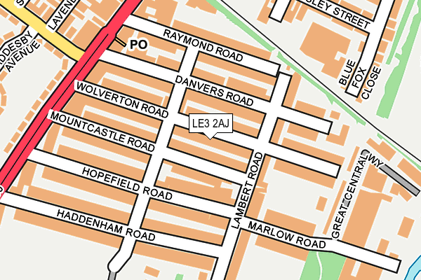 LE3 2AJ map - OS OpenMap – Local (Ordnance Survey)