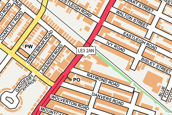 LE3 2AN map - OS OpenMap – Local (Ordnance Survey)