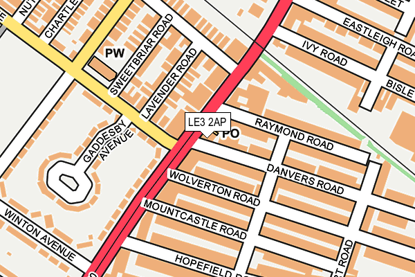 LE3 2AP map - OS OpenMap – Local (Ordnance Survey)