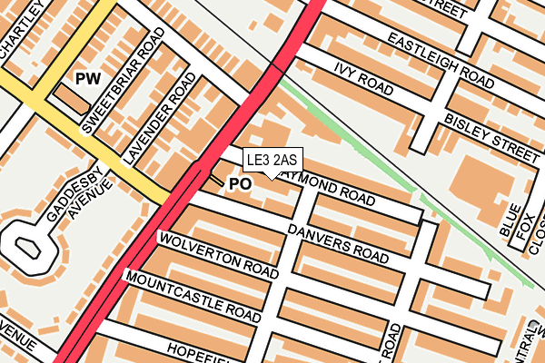 LE3 2AS map - OS OpenMap – Local (Ordnance Survey)