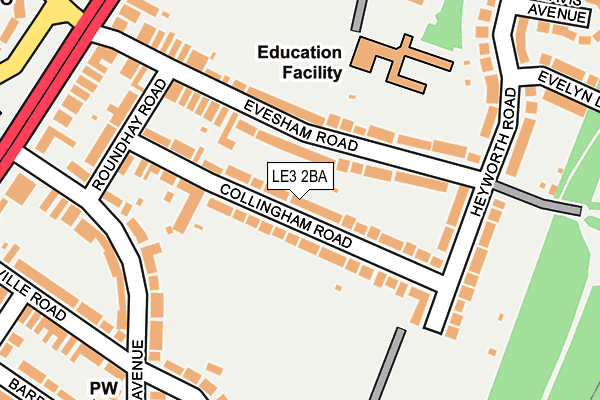 LE3 2BA map - OS OpenMap – Local (Ordnance Survey)