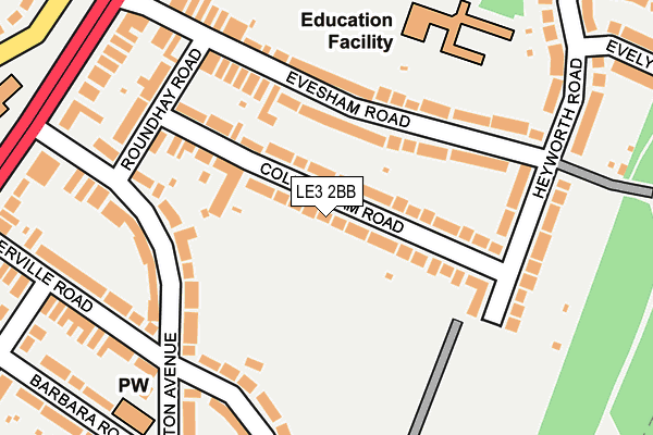 LE3 2BB map - OS OpenMap – Local (Ordnance Survey)