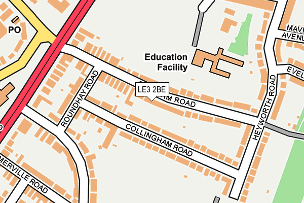 LE3 2BE map - OS OpenMap – Local (Ordnance Survey)