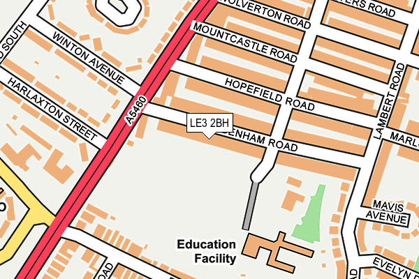 LE3 2BH map - OS OpenMap – Local (Ordnance Survey)