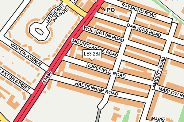LE3 2BJ map - OS OpenMap – Local (Ordnance Survey)
