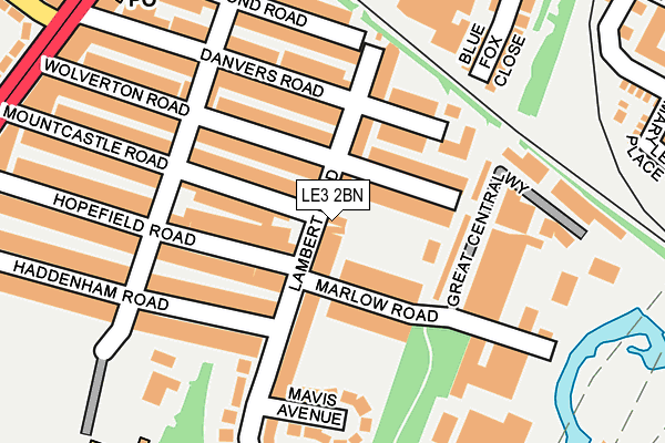 LE3 2BN map - OS OpenMap – Local (Ordnance Survey)