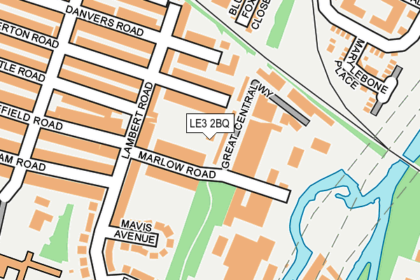 LE3 2BQ map - OS OpenMap – Local (Ordnance Survey)