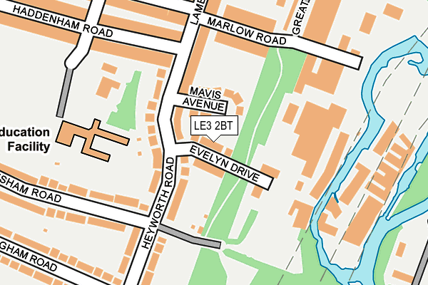 LE3 2BT map - OS OpenMap – Local (Ordnance Survey)